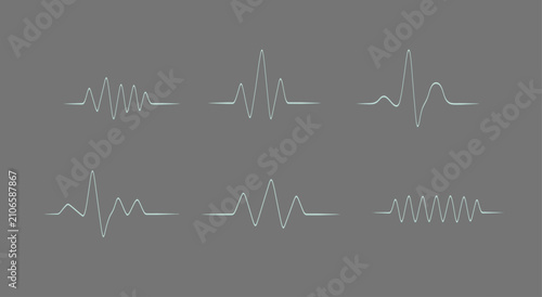 Cuadro en lienzo Transparent png overlay of glowing heartbeat cardiogram monitor lines in blue an