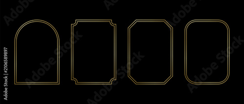 Bild auf Leinwand Set of golden double concentric arch and rectangular frames