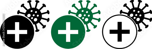 Medical Cross and Virus Protection Icon Set for Healthcare and Infection Control Vector Illustration