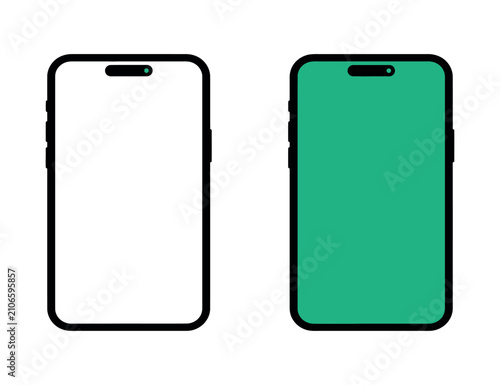 Two Smartphone Mockups With Notches Flat Vector Illustration phones mobile device screen display