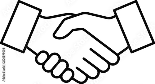 Konstfotografi Business handshake icon, professional deal vector, partnership agreement sign