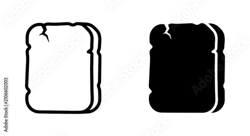 Canvastavla Ancient stone tablet icons, cracked clay slab vector set, prehistoric rock board