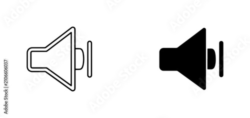 Photography Speaker Volume Icons, Sound Symbol, Audio Control, Mute Button, Vector Graphics