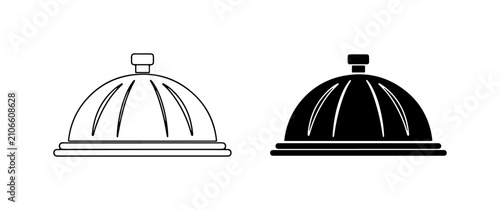 Quadro su tela Service Bell Icons, Reception Desk Bell, Hotel Concierge Service, Customer Suppo