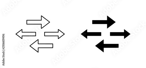 Bild auf Leinwand Directional Arrows Set: Opposite Movement, Forward and Backward Motion Icons