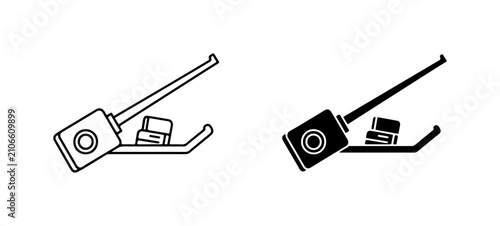 Fotografía Sewing Machine Presser Foot Icons, Black and White Line Art and Silhouette Vecto