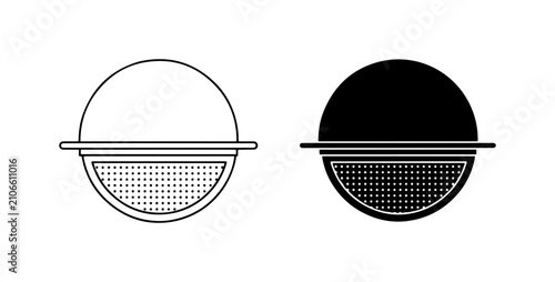 Fotografie Tea Infuser Icons, Loose Leaf Strainer, Kitchen Utensil Vector Graphics, Black a