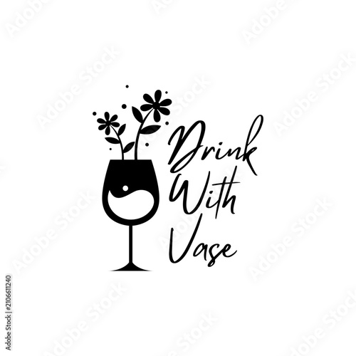 Glass logo with artistic flowers, creating an elegant and modern impression