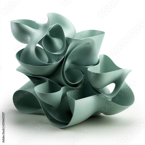 Luxury contemporary desktop organizer with sculptural curves and multiple compartments for 3D printing.