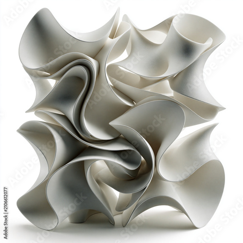 Luxury contemporary desktop organizer with sculptural curves and multiple compartments for 3D printing.