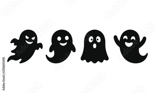 Φωτογραφία Set of cute ghost icons