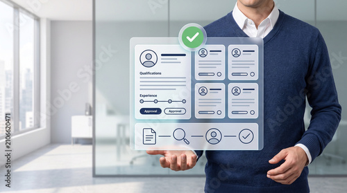 Human Resources Recruitment Dashboard Executive Evaluating Candidate Qualifications and Experience