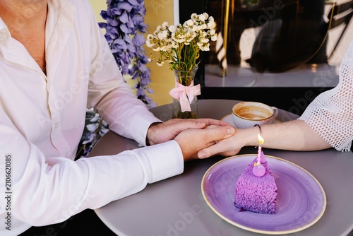 woman hands with flowers