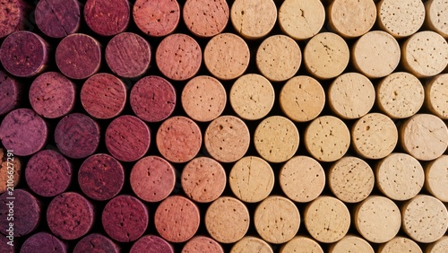 Wine Cork Pattern Gradient Displays Rows of Natural Red and White Stained Stopper Ends Creating an Elegant Background Texture for Viticulture