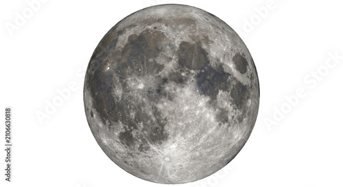 Obraz na płótnie Detailed view of the Earth's moon showing craters and maria against a black back