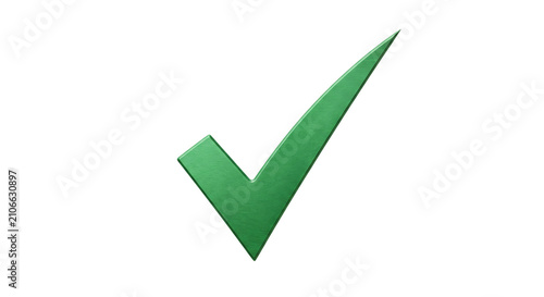 Obraz na płótnie Green check mark symbol signifying approval and success on a clean white backgro