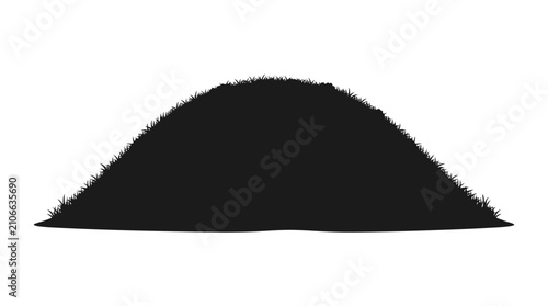 Foto CAD tree lines Black silhouette grass Black grass hill silhouette vector, grassy