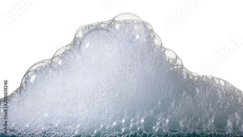 Billede på lærred Isolated foam bubbles on the water surface creating a clean, airy, and light tex