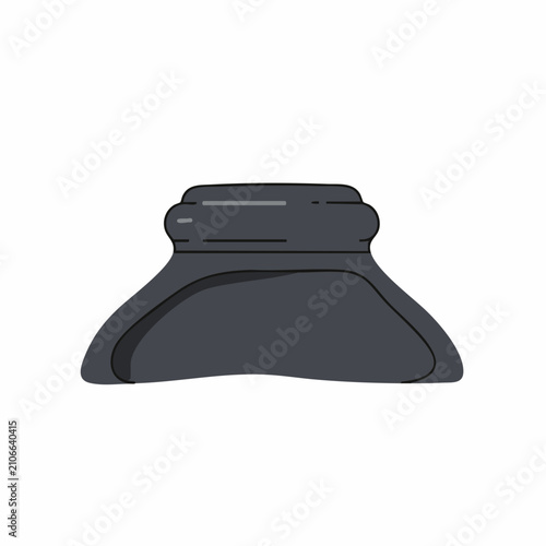 Stylized Dark Gray Inkwell with a Wide Base and Subtle Line Details
