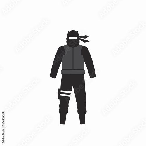 Stylized Ninja Character with Headband and Vest, Ready for Stealth Action