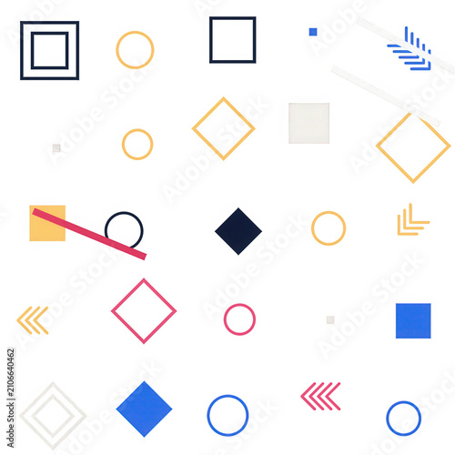 Colorful geometric shapes with transparent background for design projects transparent background