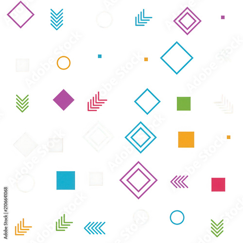 Colorful collection of geometric shapes with transparent background for design use transparent background