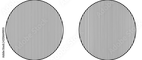 Bild auf Leinwand Two identical striped circles on white background