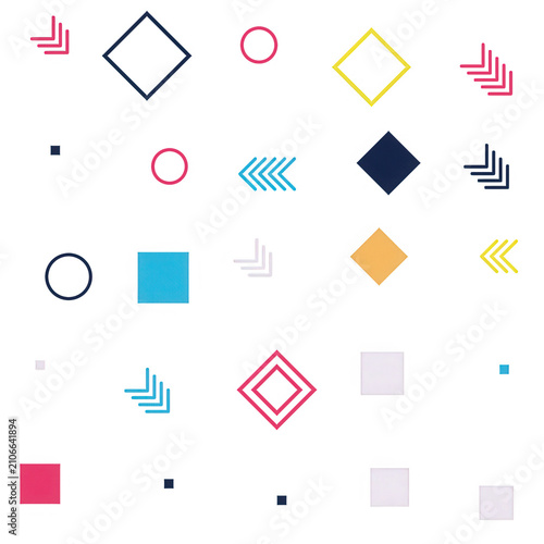 Colorful geometric shapes collection with transparent background for design use transparent background