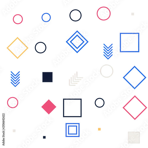 Colorful geometric shapes with transparent background for design use transparent background