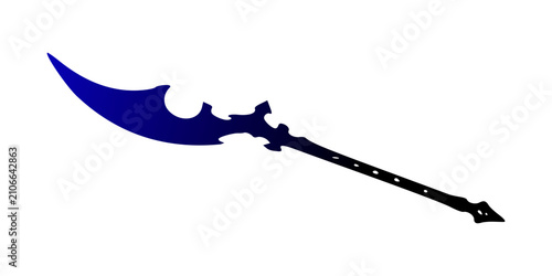 Quadro su tela Dark Blue Glaive Polearm Weapon Game Asset