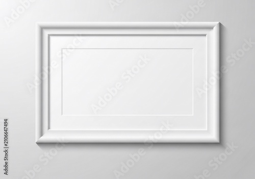 Minimalist 3D Render: Clean White Frame on Textured Wall