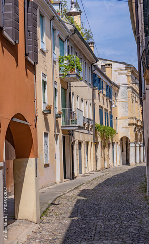 Quiet cobblestone street in Padua