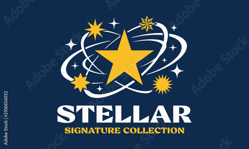 Starlight Star Typography Logo Emblem Vector Design Template
