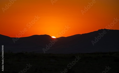 A sunrise view on a summer day in the Mazıdağı district of Mardin.