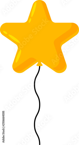 Quadro su tela Vector illustration of a star balloon in a modern flat design style