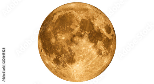 Принти на полотні Detailed view of the full moon with craters and maria visible