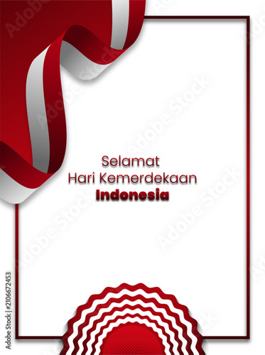 indonesian independence day card design templates background