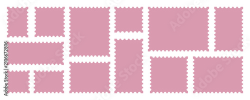 Foto stamp frame postcard ticket postage edge for photo paper border
