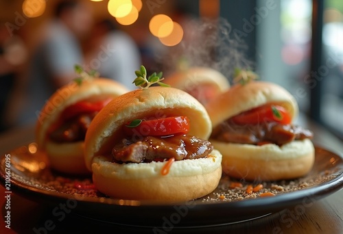 Dramatic Bao Buns Braised Pork Belly Aesthetics Unique Street Food Culture Urban Vibe