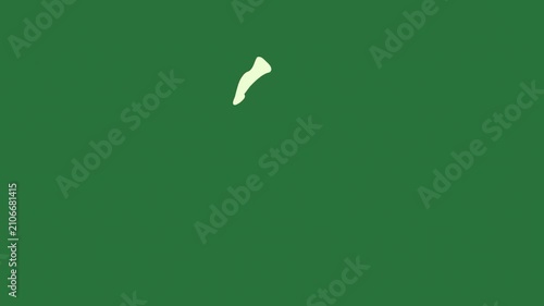 Moon Shining Brightly Night Sky Dot Green Screen