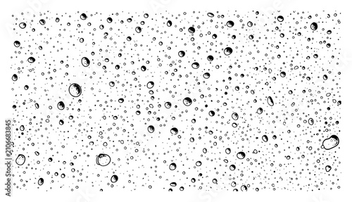 Foto Abstract water bubbles or raindrops texture background in minimalist line art st