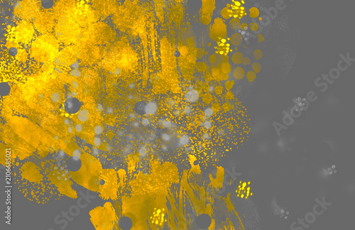 Quadro su tela 宇宙からインスピレーションを得た黄色いインパクトのあるイメージイラスト