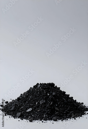 Pile of black granular mate...