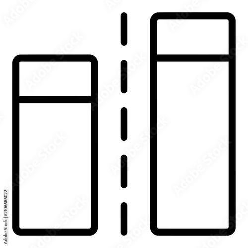 Comparison icon outline design line vector representing data compare scale balance evaluate measure for website and mobile app user interface design