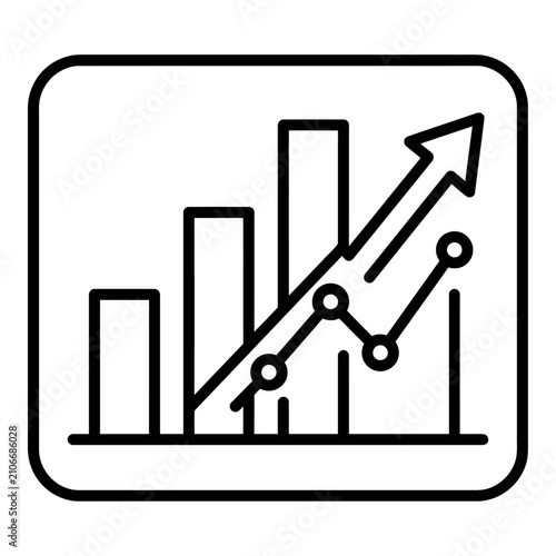 Metrics icon outline design line vector representing measurement performance stats evaluation data gauge for website and mobile app user interface design