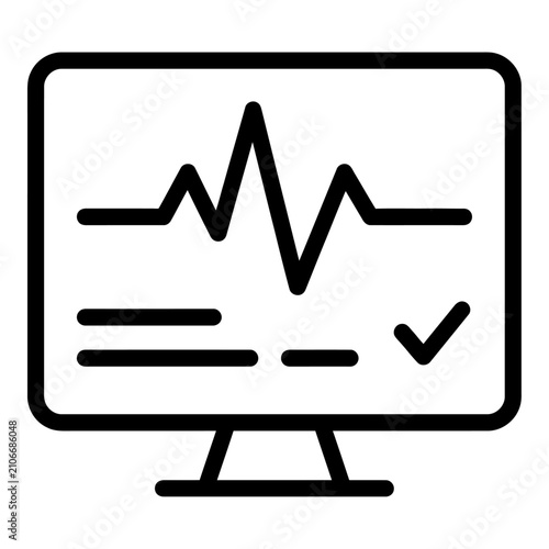 Monitoring icon pure black outline line vector representing system tracking observe screen watch surveillance for website and mobile app user interface design