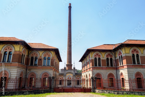 Картината върху платно Crespi d Adda, Bergamo province, Italy: historic factory village, Unesco World H