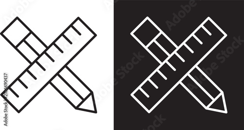 Fotografie Pencil and ruler icon