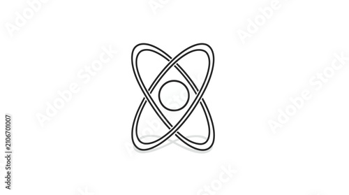 Obraz na płótnie Atomic model nucleus and electrons symbol.