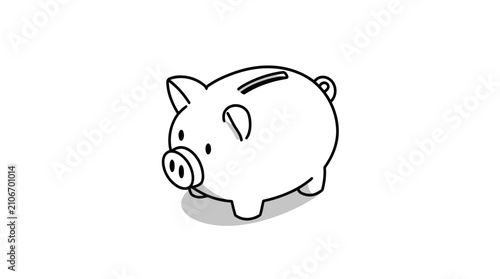 Bild auf Leinwand Simple piggy bank outline for savings concept
